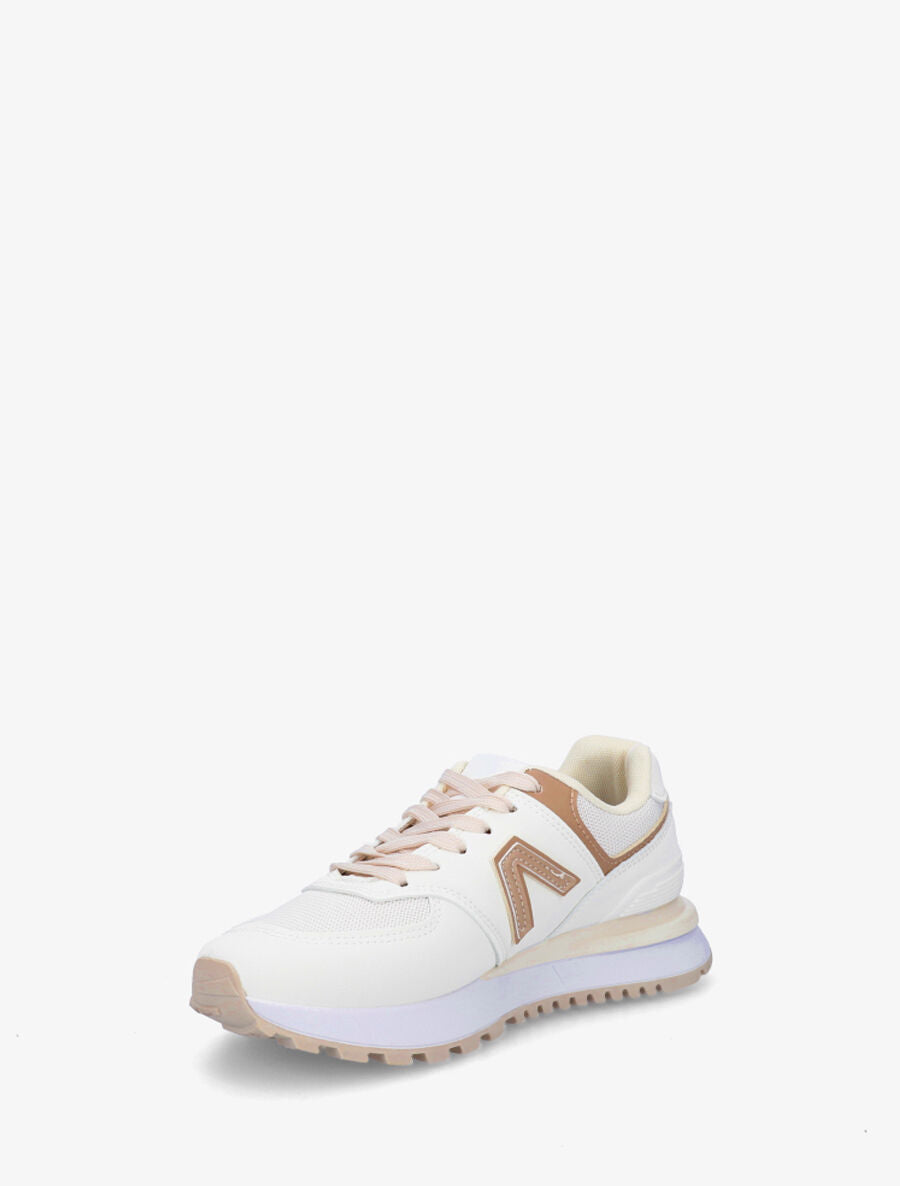 Sneakers classiques en simili - Beige - 3