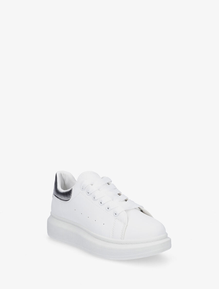 Sneakers classiques à contrefort nacré - Blanc/argent - 2