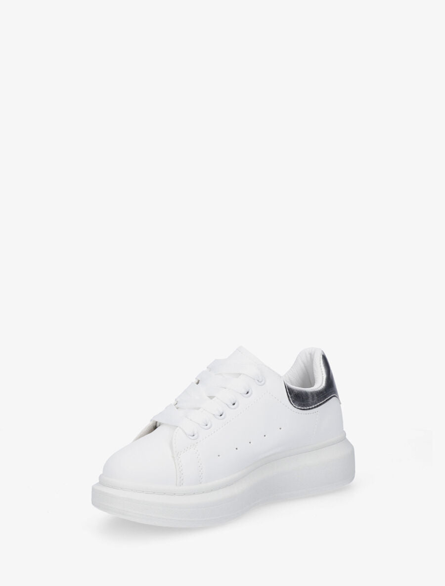 Sneakers classiques à contrefort nacré - Blanc/argent - 3