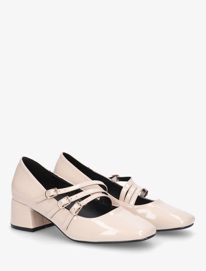 Babies vernies à triple brides - Beige - 4