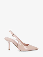 Escarpins vernis ouverts à bouts pointus - Beige - 1