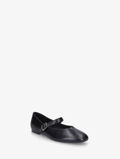 Ballerines en simili à bride - Noir - 2