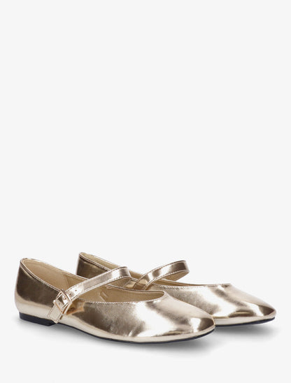 Ballerines en simili nacré à bride - Or - 4