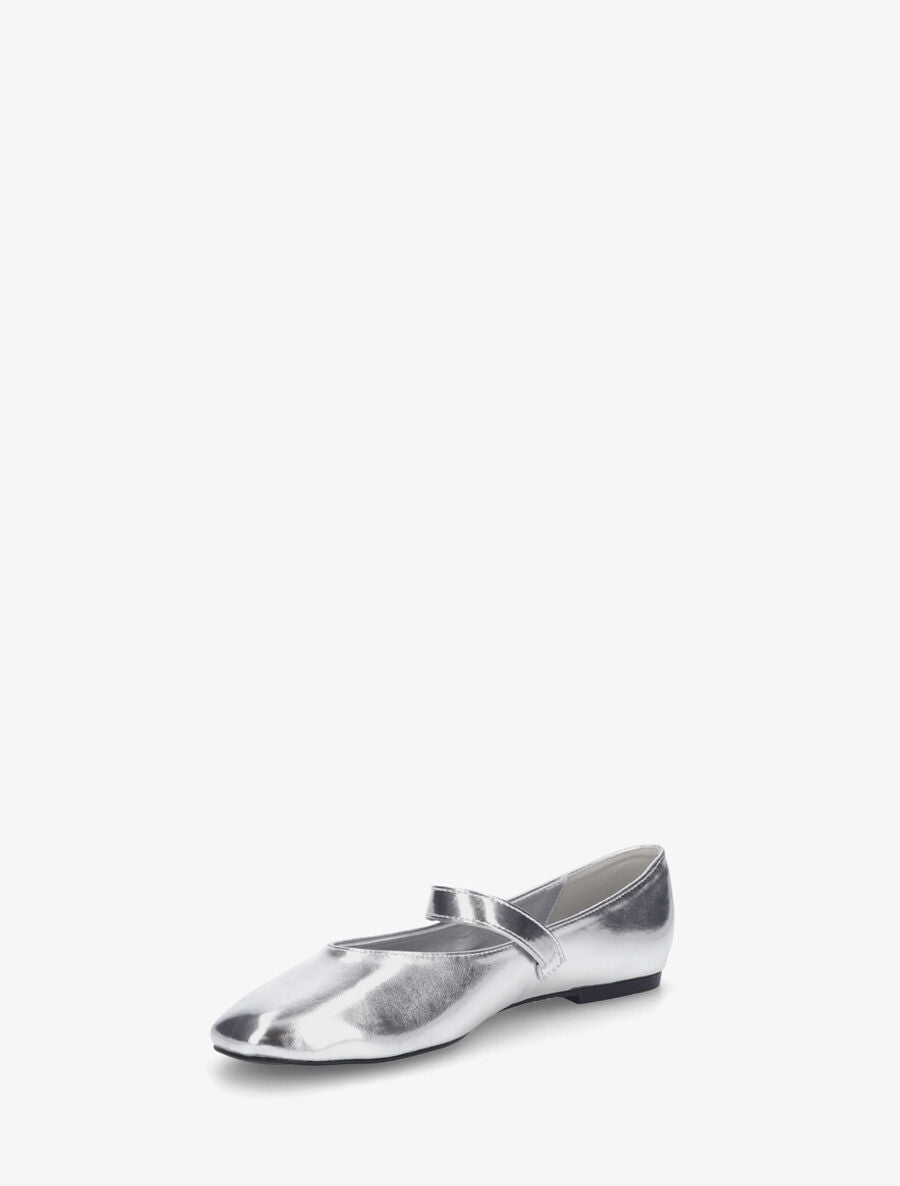 Ballerines en simili nacré à bride - Argent - 3
