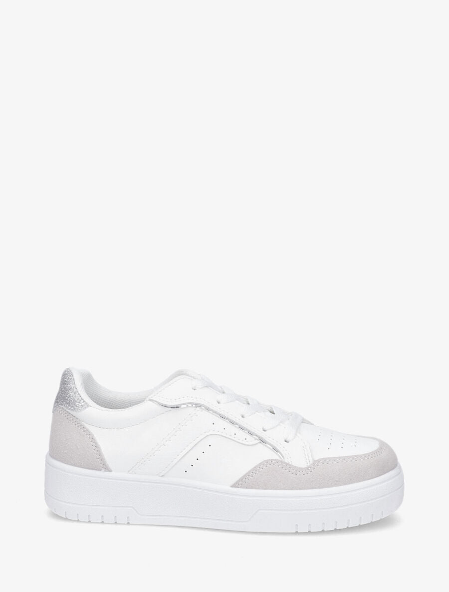 Sneakers à contrefort contrastant - Blanc - 1