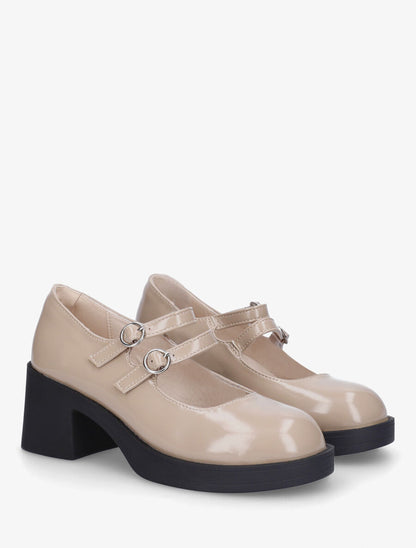 Babies en simili à double brides - Taupe - 4