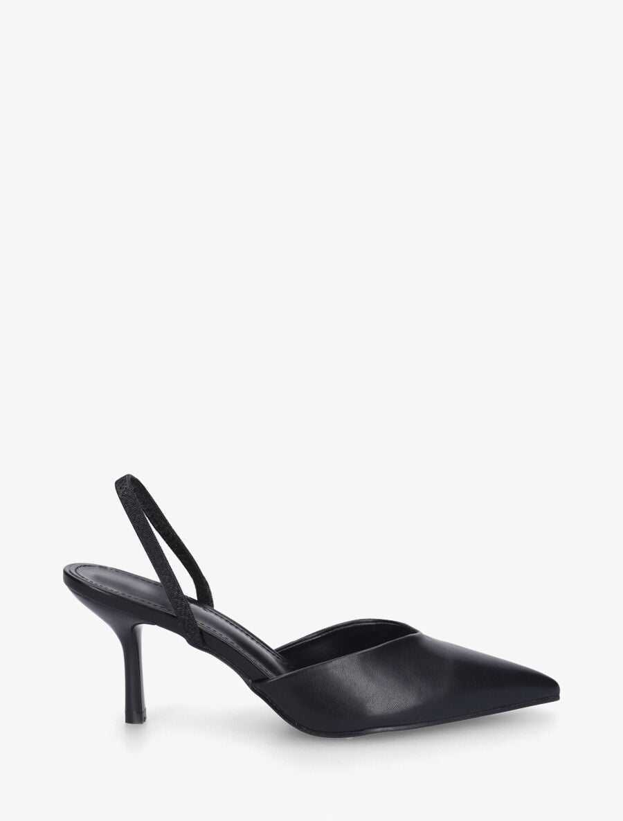 Escarpins à bouts pointus et bride élastiquée - Noir - 1