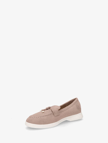 Mocassins plates en suédine - Taupe - 3