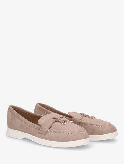 Mocassins plates en suédine - Taupe - 4
