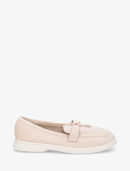 Mocassins plates en suédine - Beige - 1