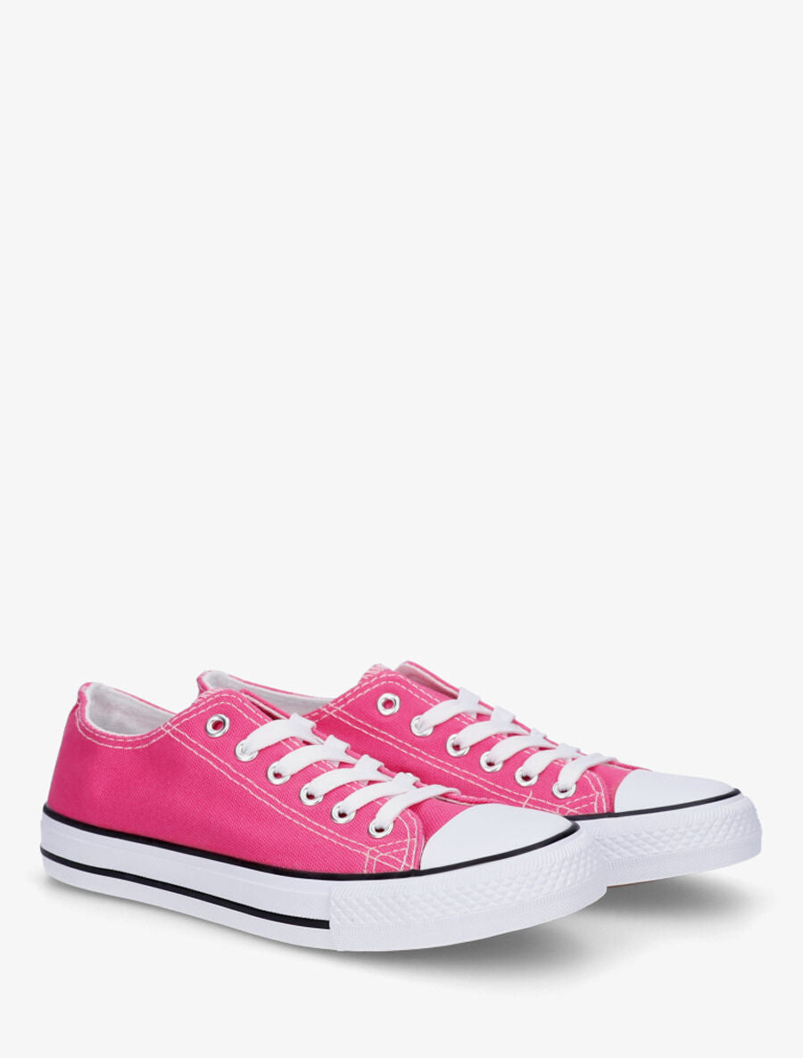 Baskets basiques en toile - Fuchsia - 4