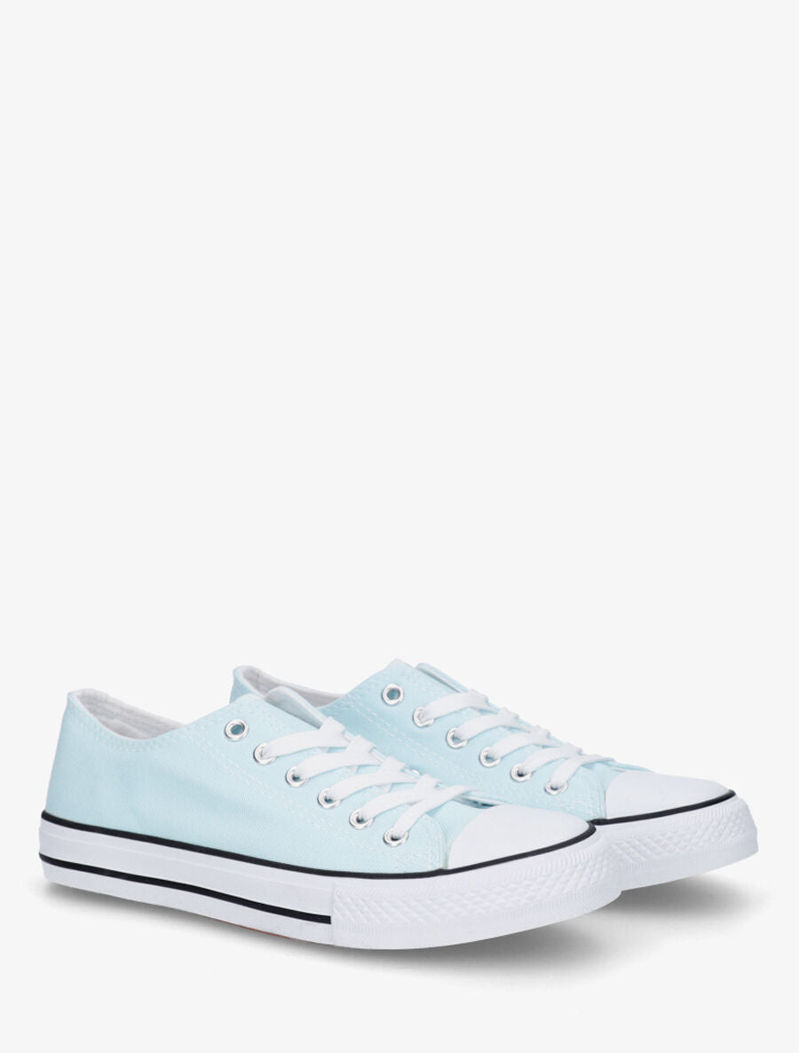 Baskets basiques en toile - Bleu ciel - 4