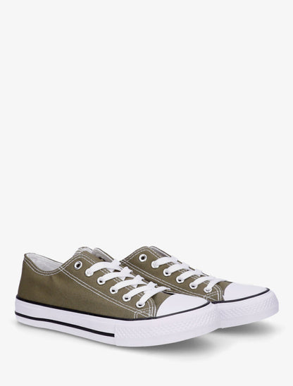 Baskets basiques en toile - Kaki - 4