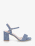 Sandales en tissu à talon carré - Bleu - 5