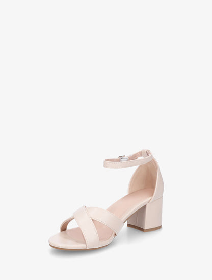 Sandales en simili à brides croisées - Beige - 3