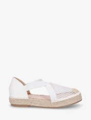 Espadrilles élastiquées effet mesh - Blanc - 1