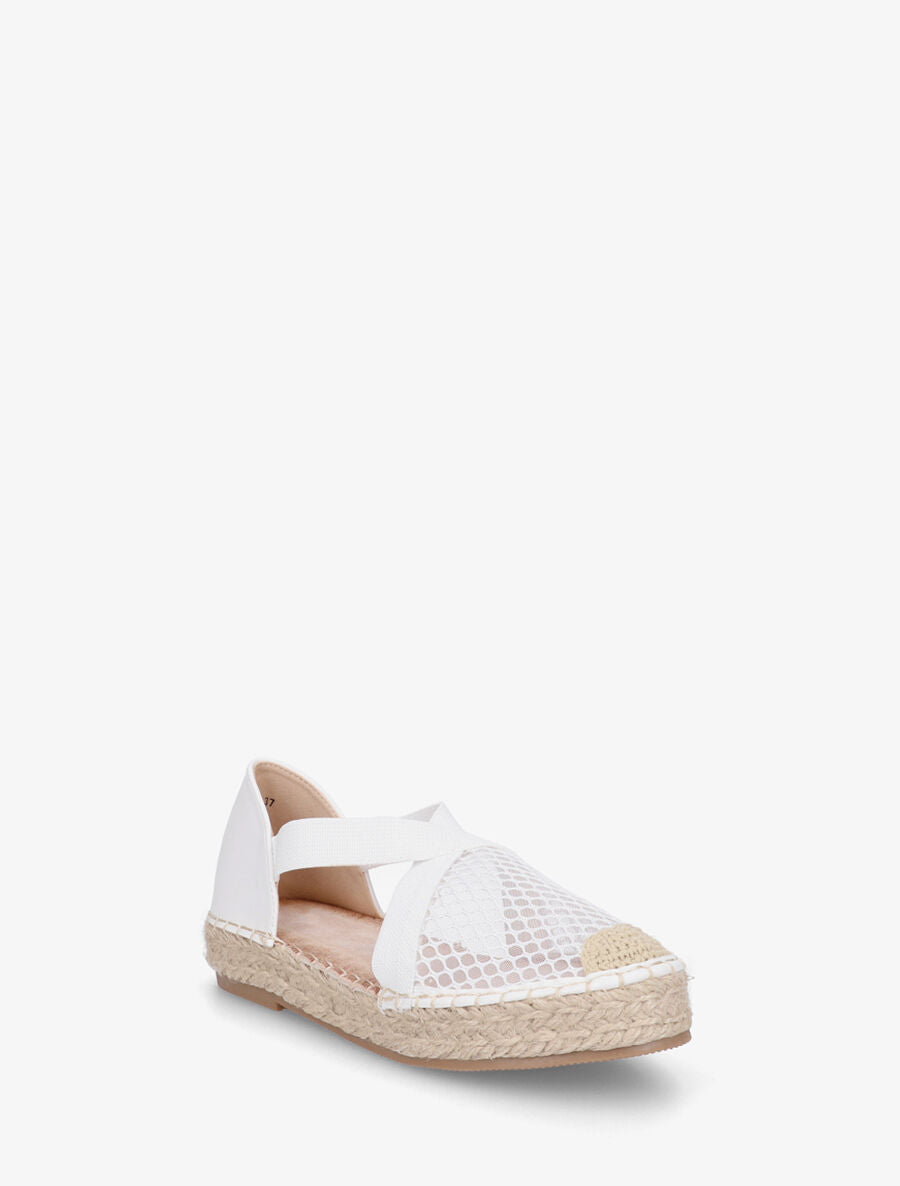 Espadrilles élastiquées effet mesh - Blanc - 2