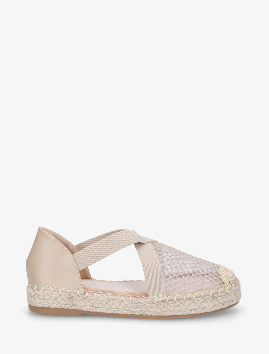 Espadrilles élastiquées effet mesh - Taupe - 1