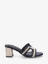 Mules en simili à motif damier - Noir - 1