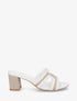 Mules en simili à motif damier - Blanc - 1