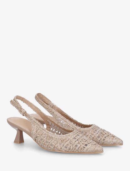 Escarpins pointus effet osier - Taupe - 4