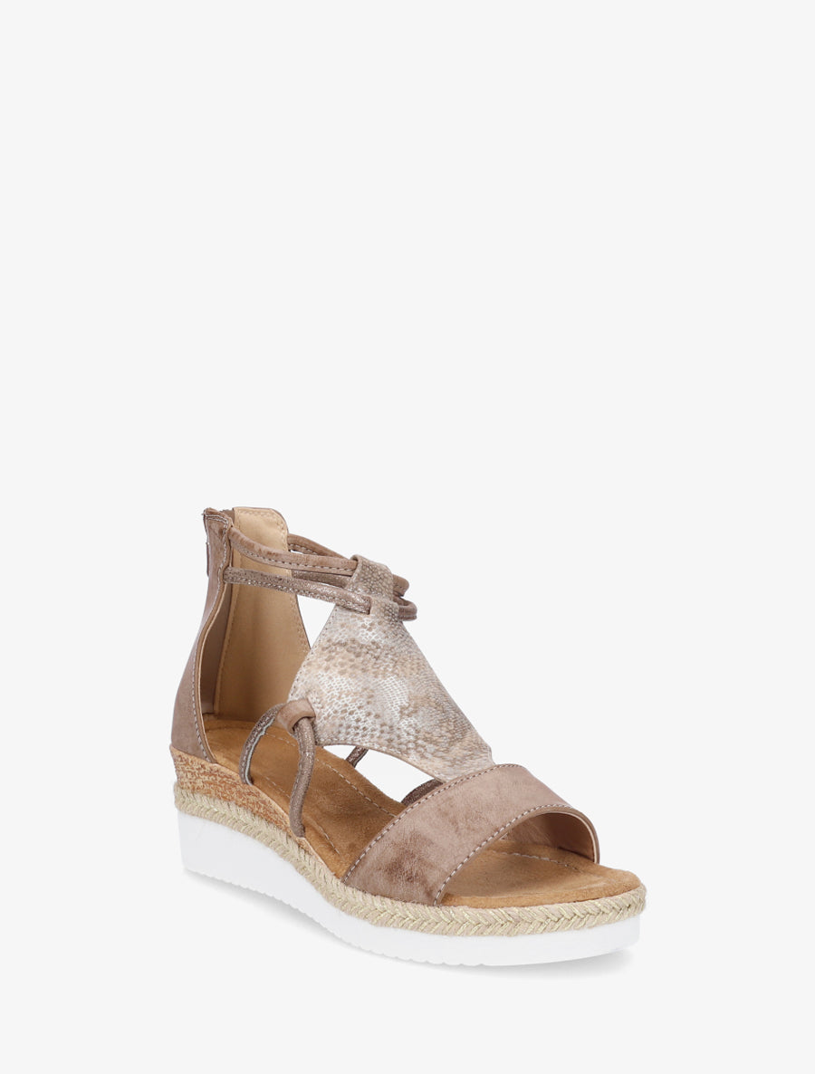 Geprinte parelmoer python sleehakken sandalen - Mol