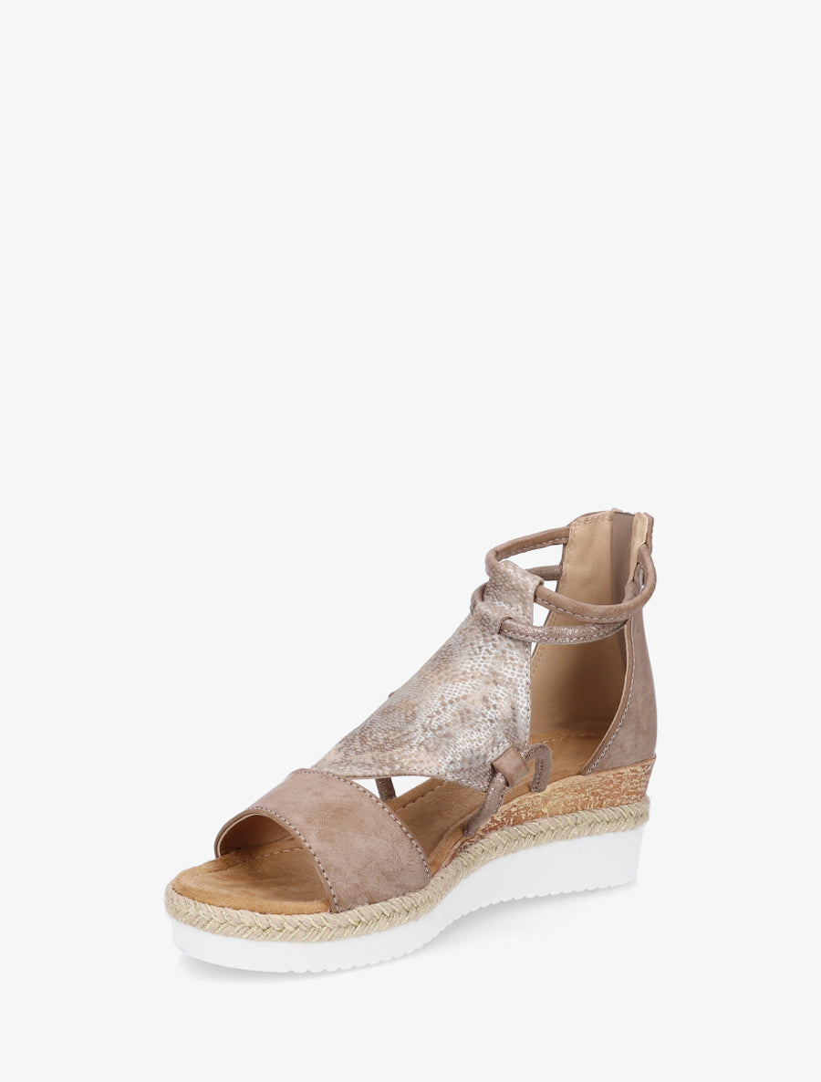 Geprinte parelmoer python sleehakken sandalen - Mol
