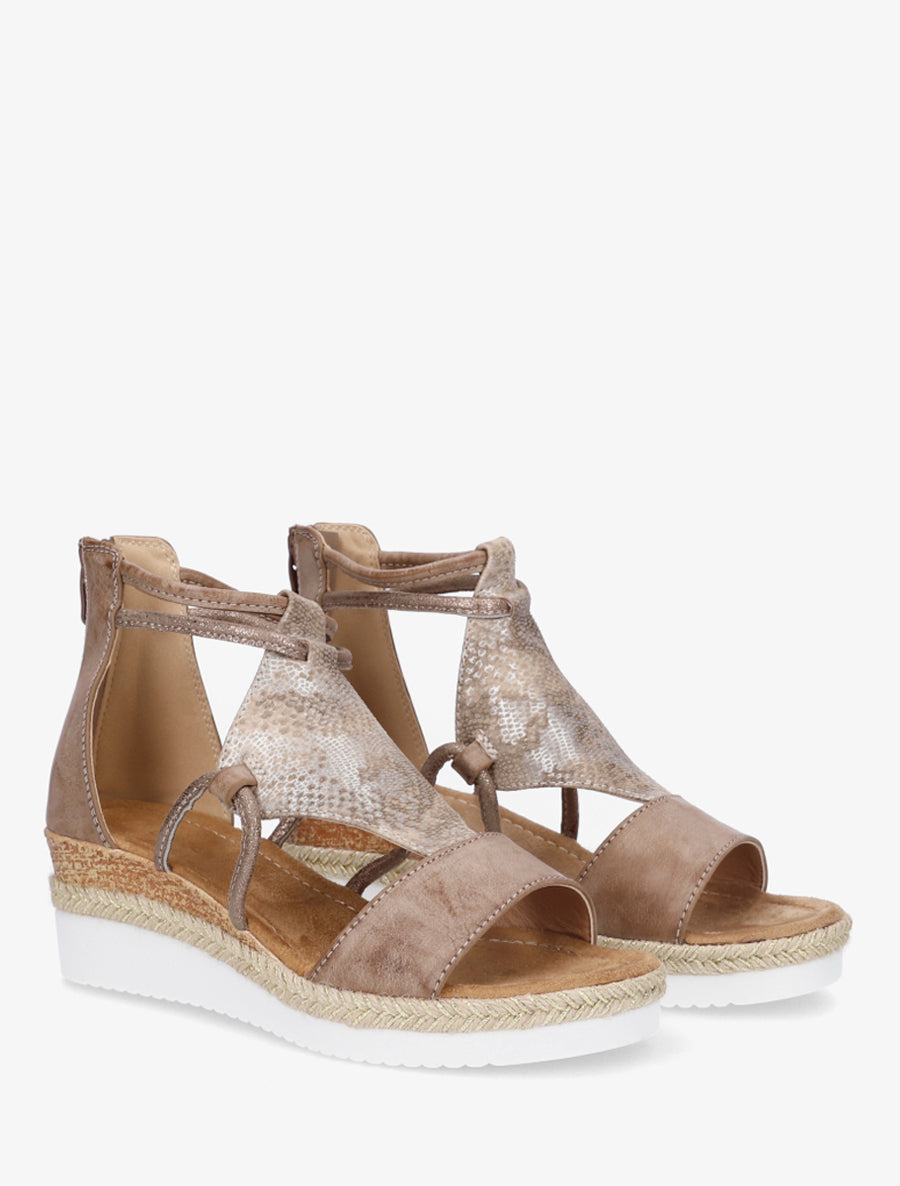 Geprinte parelmoer python sleehakken sandalen - Mol