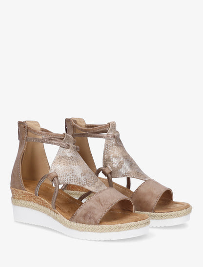 Geprinte parelmoer python sleehakken sandalen - Mol
