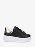 Sneakers à lacets en voile et empiècement bijoux - Noir - 1