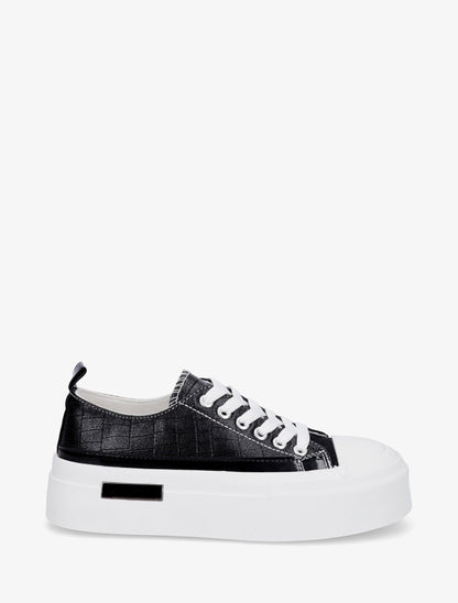 Sneakers à plaforme et texturé - Noir - 1