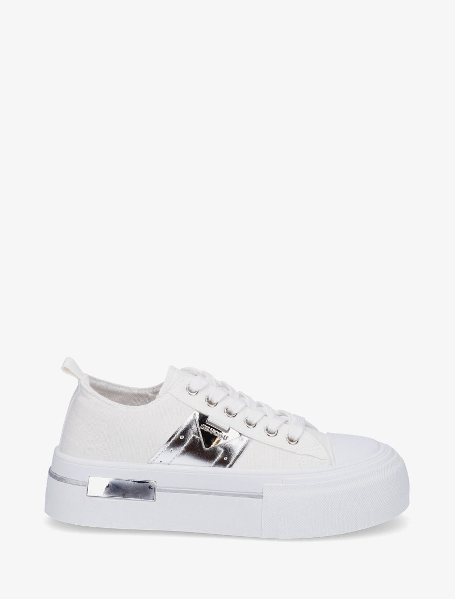 Sneakers unies à plaforme - Blanc - 1