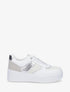 Sneakers à empiècement effet nubuck et tweed - Argent - 1