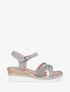 Sandales compensées à brides fantaisies - Gris - 1