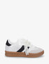 Sneakers à empiècement dentelle et lacets stylisés - Noir - 1