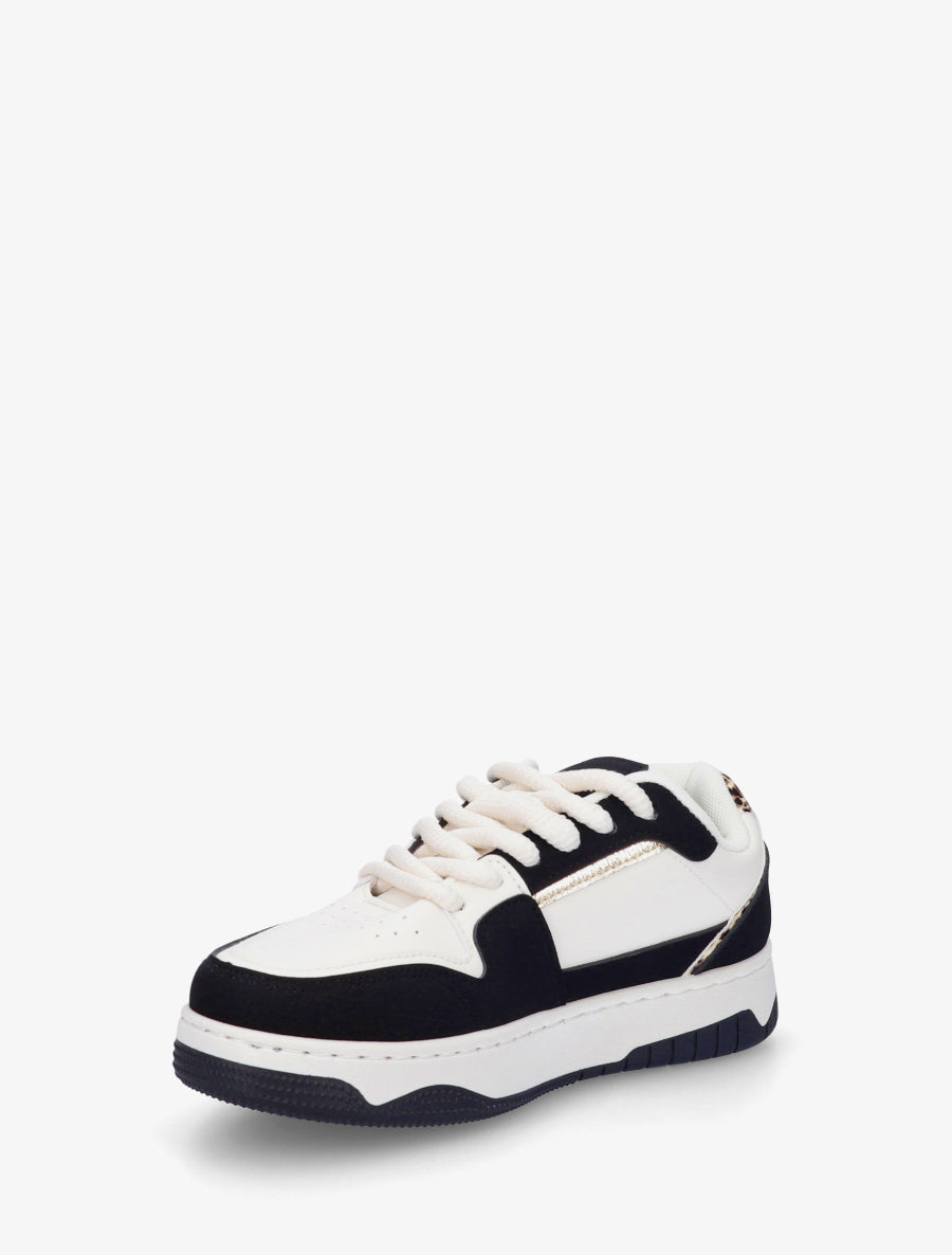 Baskets à empiècement étoile léopard - Noir - 3