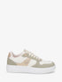 Sneakers à empiècement effet nubuck et détail irisé - Kaki - 1