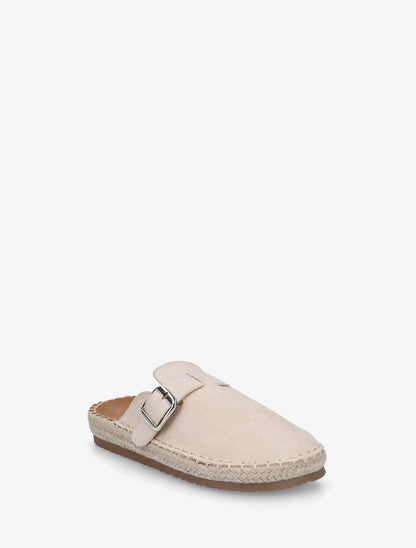 Mules en suédine style espadrille - Beige - 2