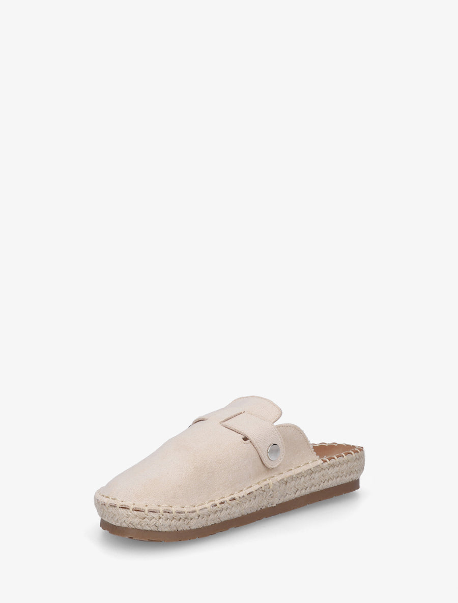 Mules en suédine style espadrille - Beige - 3