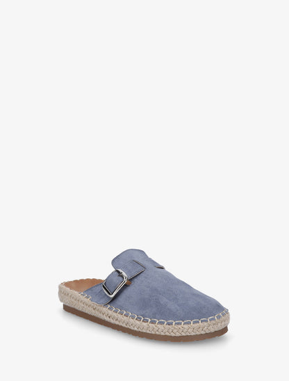 Mules en suédine style espadrille - Bleu - 2