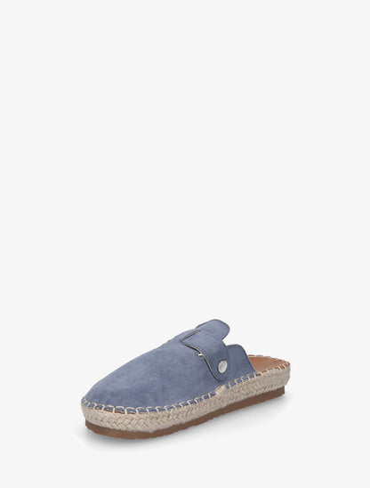 Mules en suédine style espadrille - Bleu - 3