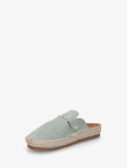 Mules en suédine style espadrille - Vert d&