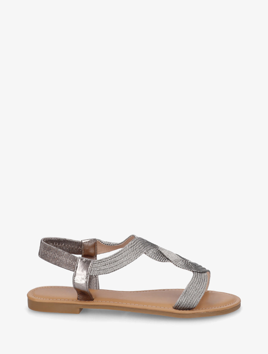 Nu-pieds à cheville élastiquée - Gris - 1