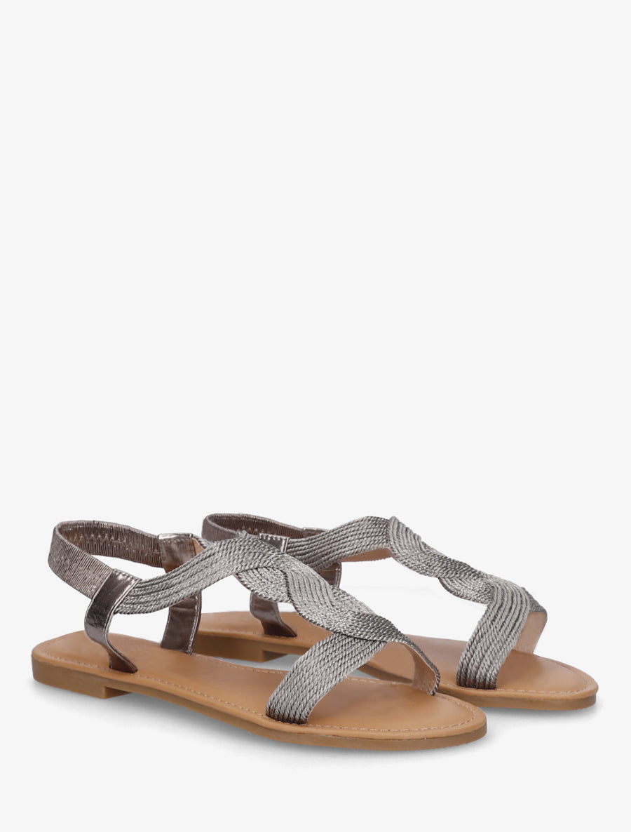 Nu-pieds à cheville élastiquée - Gris - 4