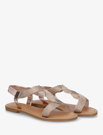 Nu-pieds à cheville élastiquée - Rose gold - 4