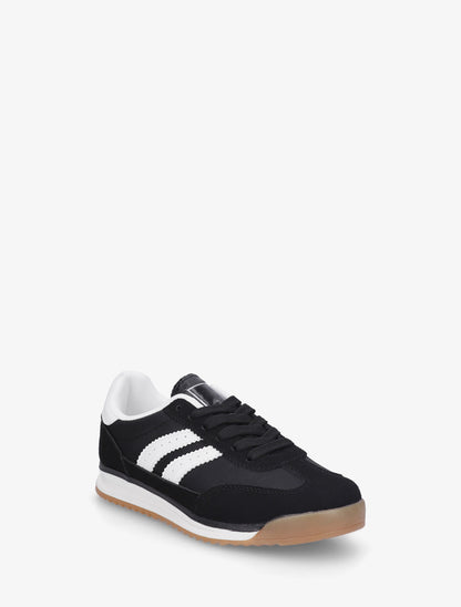 Sneakers en simili à empiècement effet nubuck - Noir - 2