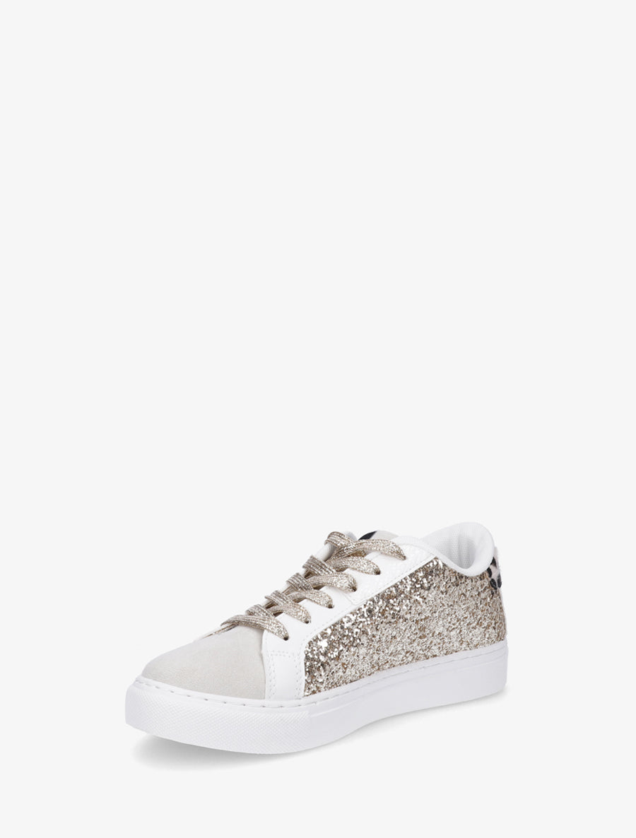 Sneakers en simili à motif étoile - Beige - 3