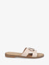 Claquettes à empiècement bijou strassé - Beige - 1