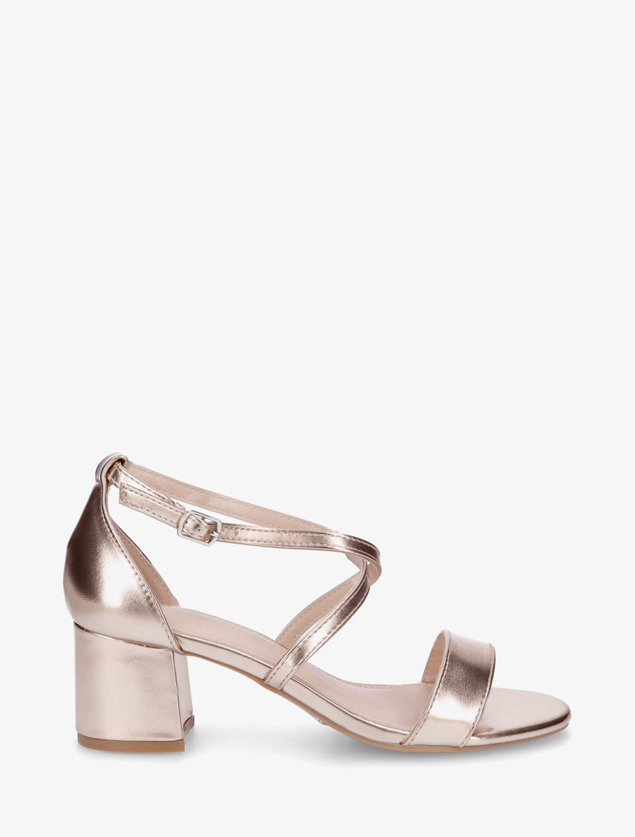 Sandales à tour de cheville croisées - Rose gold - 1
