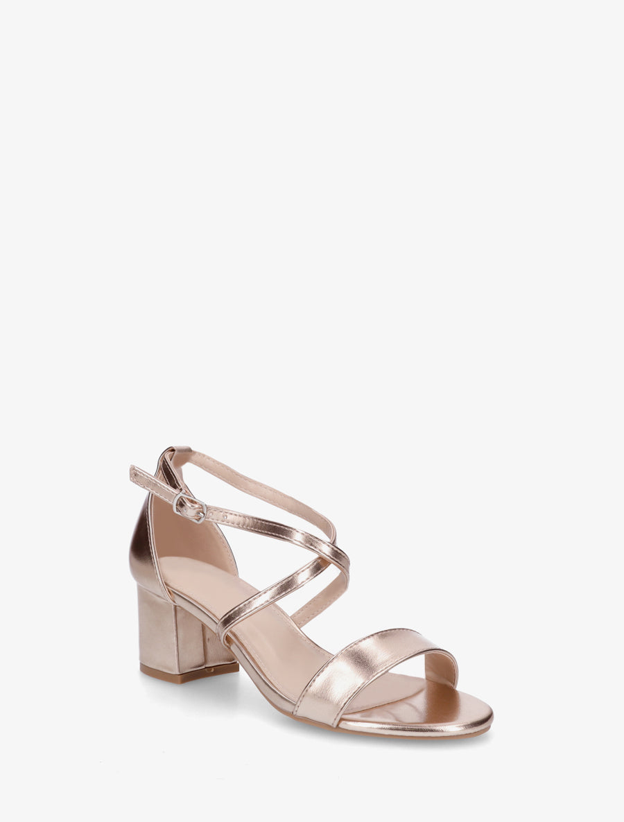 Sandales à tour de cheville croisées - Rose gold - 2